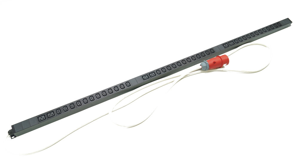 Блок розеток вертикальный, 42-48U, 6 розеток IEC 60320 C19, 36 розеток IEC 60320 C13, трехфазный, силовой кабель питания 3 метра с вилкой IEC 60309