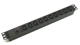 Блок розеток 19", 1U, 10 розеток IEC 60320 C13, функция защиты от перегрузки, однофазный 10A, вход питания IEC 60320 C14